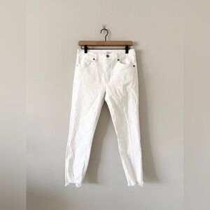 LOFT Skinny Crop Jeans in White Size 28